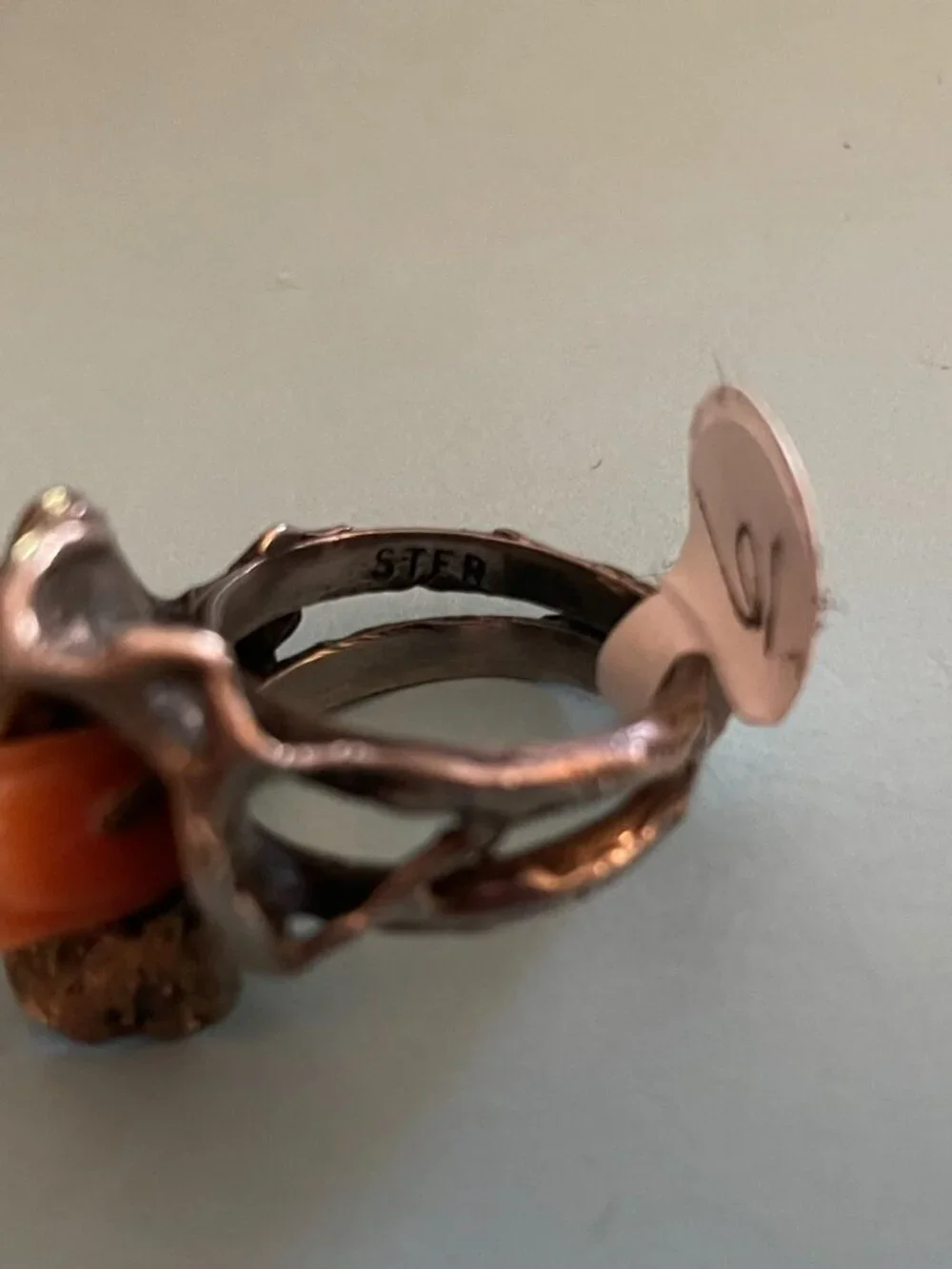Vintage Sterling Silver Ring Abstract Handmade Statement Rose Free Form Size 6